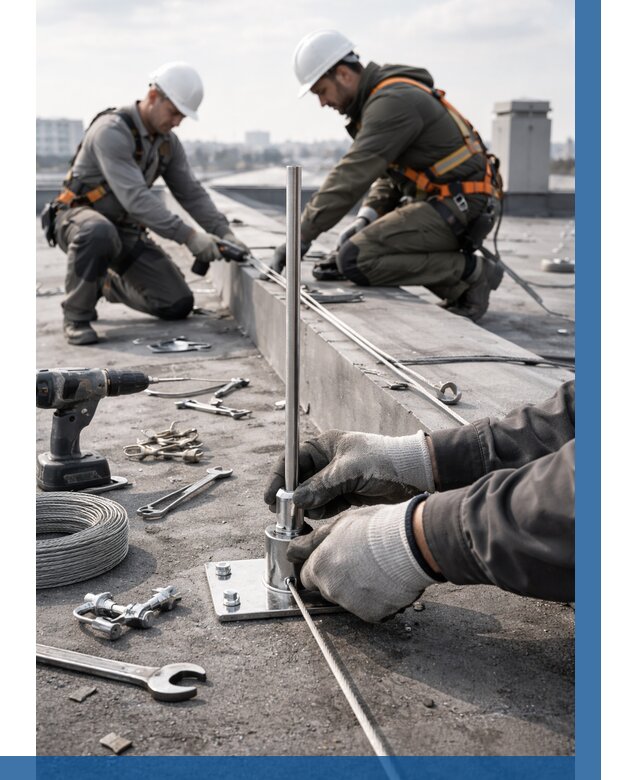 Монтаж молниезащиты на кровле в Кашире цена от 26035 р. | ВЫСОТНИК-Кшр