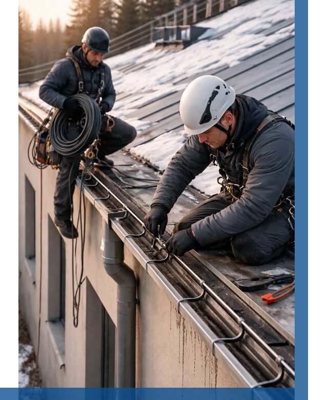 Монтаж греющего кабеля на кровле в Кашире от 469 р. | ВЫСОТНИК-Кшр