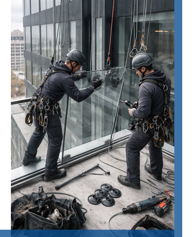 Монтаж стеклянных ограждений в Кашире от 2604 р. | ВЫСОТНИК-Кшр