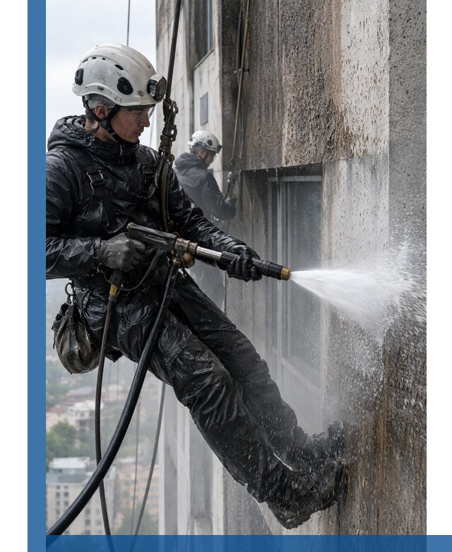 Гидроструйная очистка фасадов и конструкций в Кашире