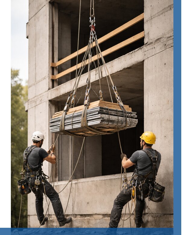 Подъем материала на этаж веревками в Кашире от 1562 р. | ВЫСОТНИК-Кшр