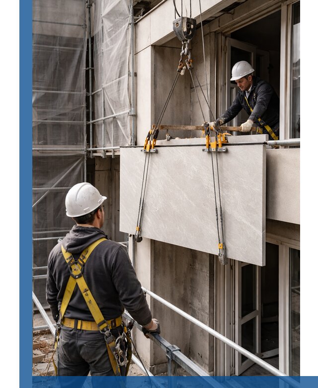 Подъем керамогранита на этаж в Кашире грузчиками и техникой