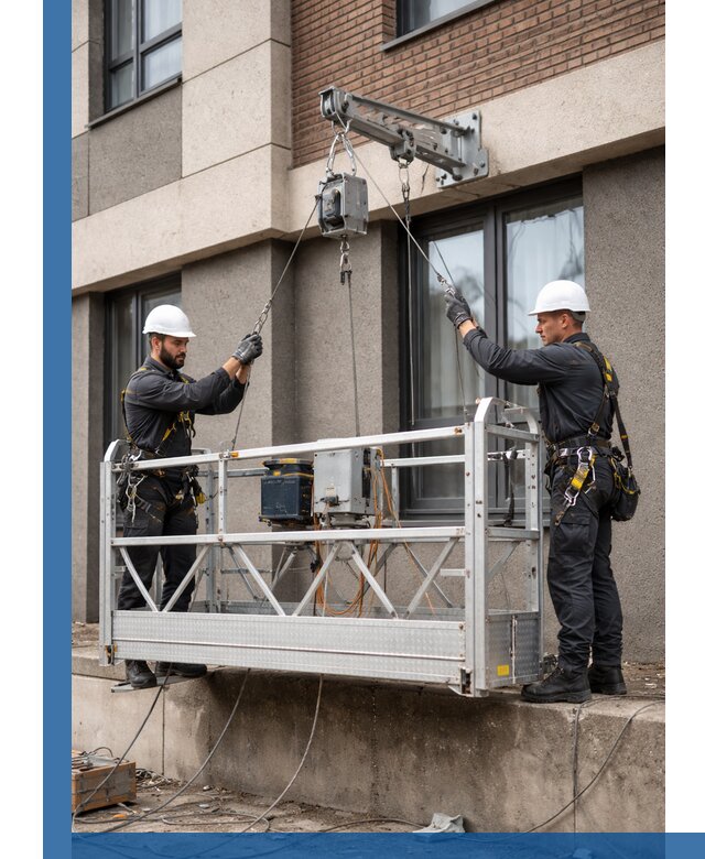 Монтаж и подъем фасадной люльки в Кашире с гарантией безопасности