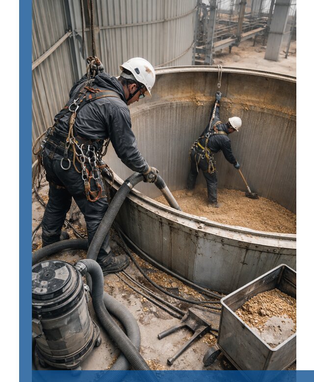 Профессиональная чистка зерновых бункеров в Кашире с выездом