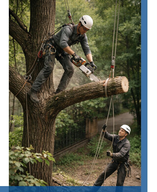 Спил деревьев альпинистами в Кашире от 8331 р. | ВЫСОТНИК-Кшр