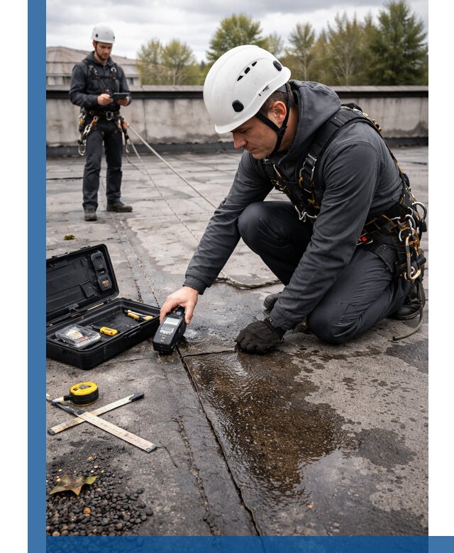 Обследование кровли на протечки и выявление дефектов в Кашире