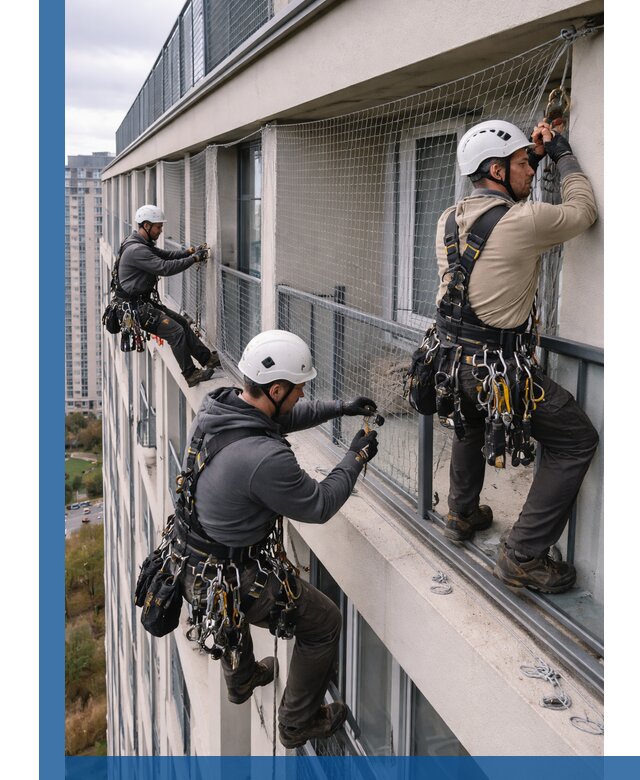 Профессиональный монтаж защитной сетки от птиц в Кашире